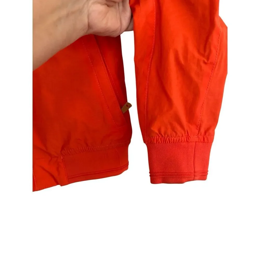 Zara Mens Denim Couture Full Zip Bomber Jacket Orange Medium